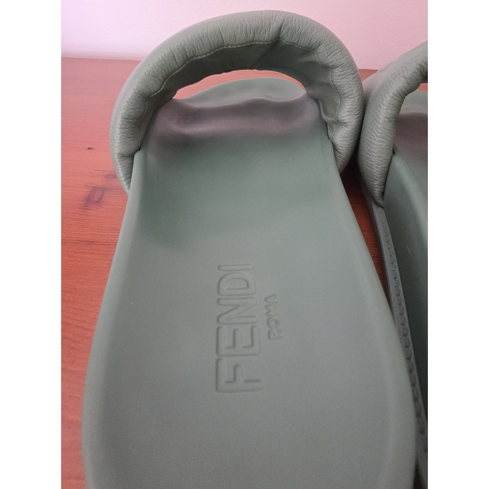 Authentic Fendi Roma Calf Leather Slides, Men's Sz 12 - Picture 6 of 8